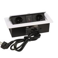 Блок розеток горизонт 2 розетки+2 USB белый 11097