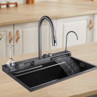 Мойка LUXE 750х450х230 KROME Black (2 коробки)