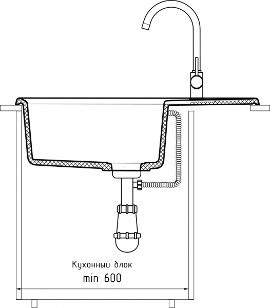 Мойка LEVEL 760L , цвет LV-760L графит