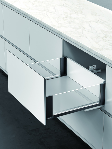 Ящик Slim Glass стеклянный 167*350 мм графит, Nuovo, 05B.01.018