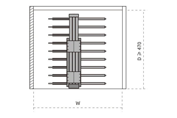 Брючница выдвижная верхняя 500мм ,мокко ,Nuovo S, 100701