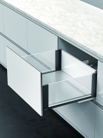 Ящик Slim Glass стеклянный 199*550 мм графит, Nuovo, 05B.01.018