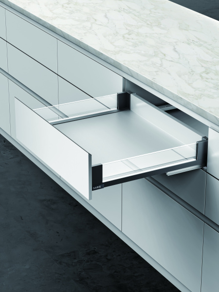Ящик Slim Glass стеклянный 84*350 мм графит, Nuovo, 05B.01.018