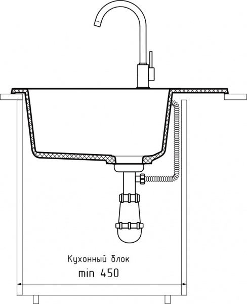 Мойка RONDO 580L , цвет R-580L графит